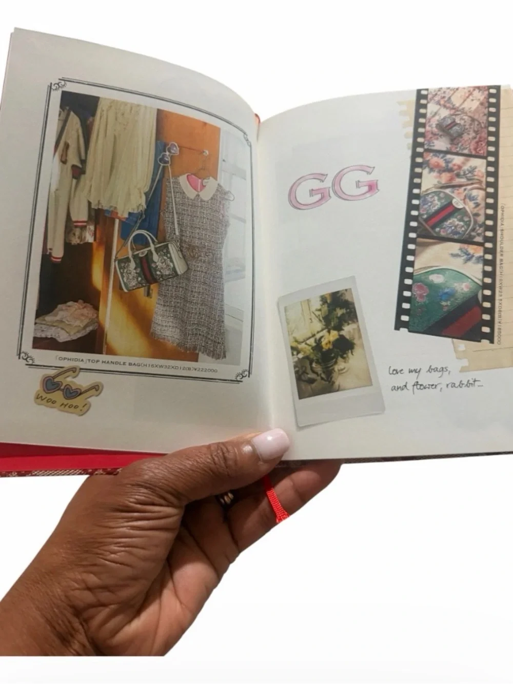 Gucci Beige & Red Monogram Notebook - Designer Coffee Table Accent